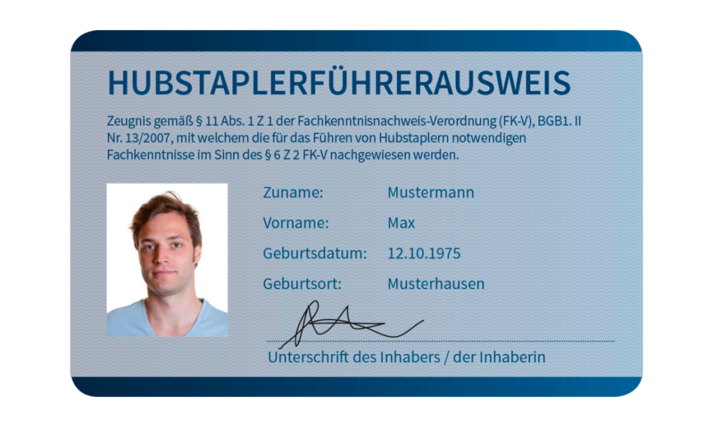 Staplerführerschein Ausweis